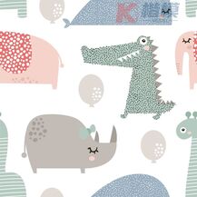 儿童房卡通壁纸图案壁画贴图-1