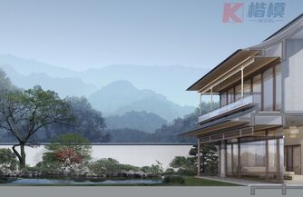 13#新中式歇山顶宋式别墅模型加图纸-2