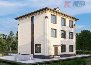 24#新中式三层独栋别墅模型加别墅-2
