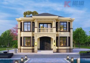 30#欧式二层独栋别墅SU模型加CAD图纸-1