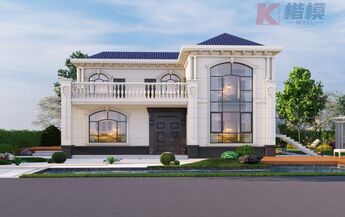 49#欧式两层独栋别墅建筑SU模型加CAD图纸-1