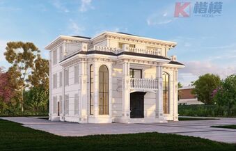 25#欧式古典别墅建筑SU模型加CAD图纸-1