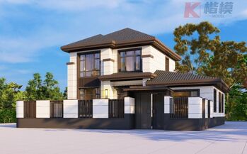 41#欧式两层独栋别墅建筑SU模型加CAD-2