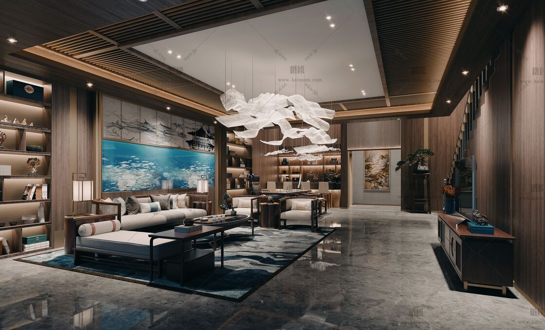 餐饮空间3D模型下载-1