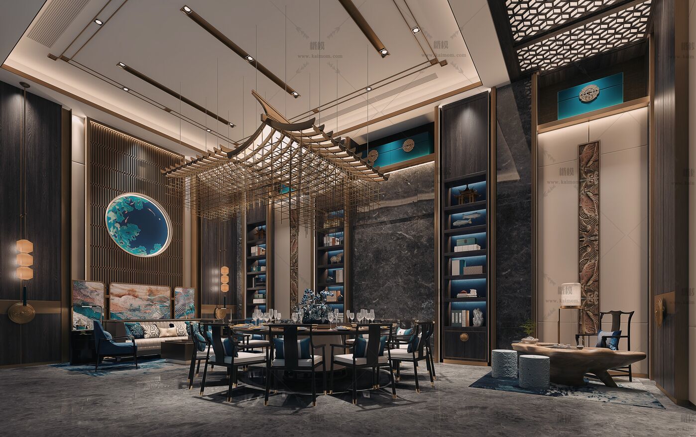 包房空间3D模型下载-1