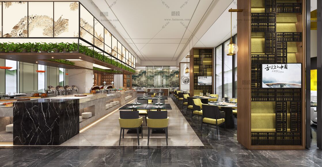 餐饮空间3D模型下载-1