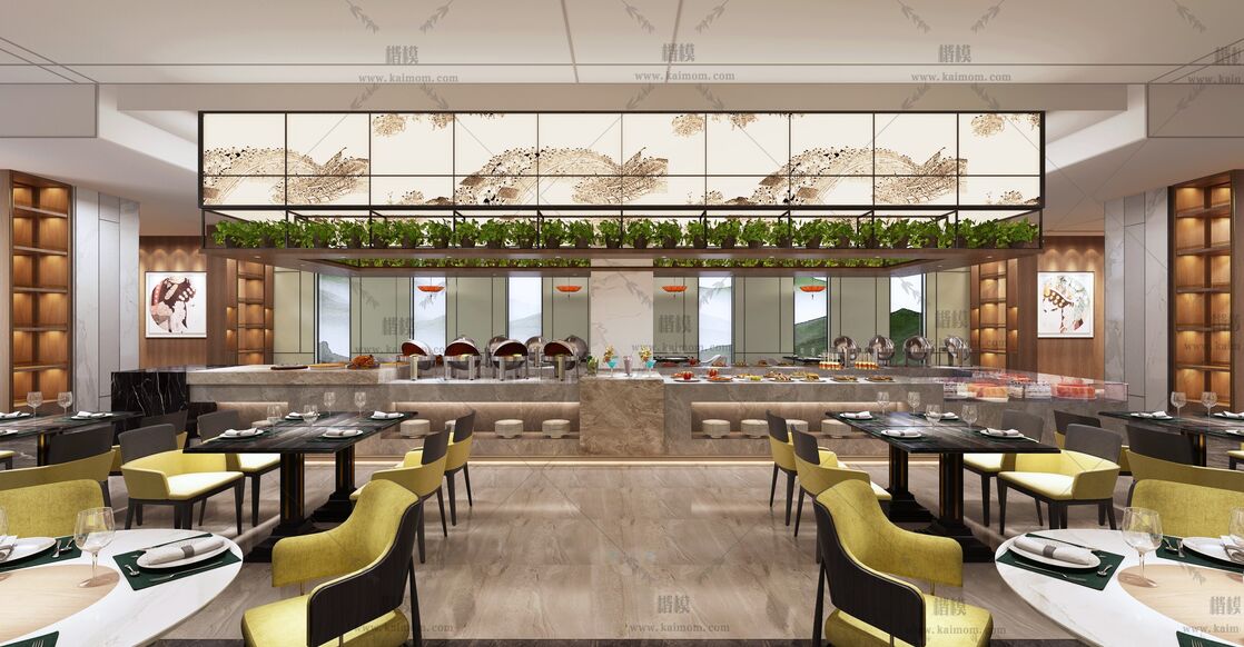 餐饮空间3D模型下载-2