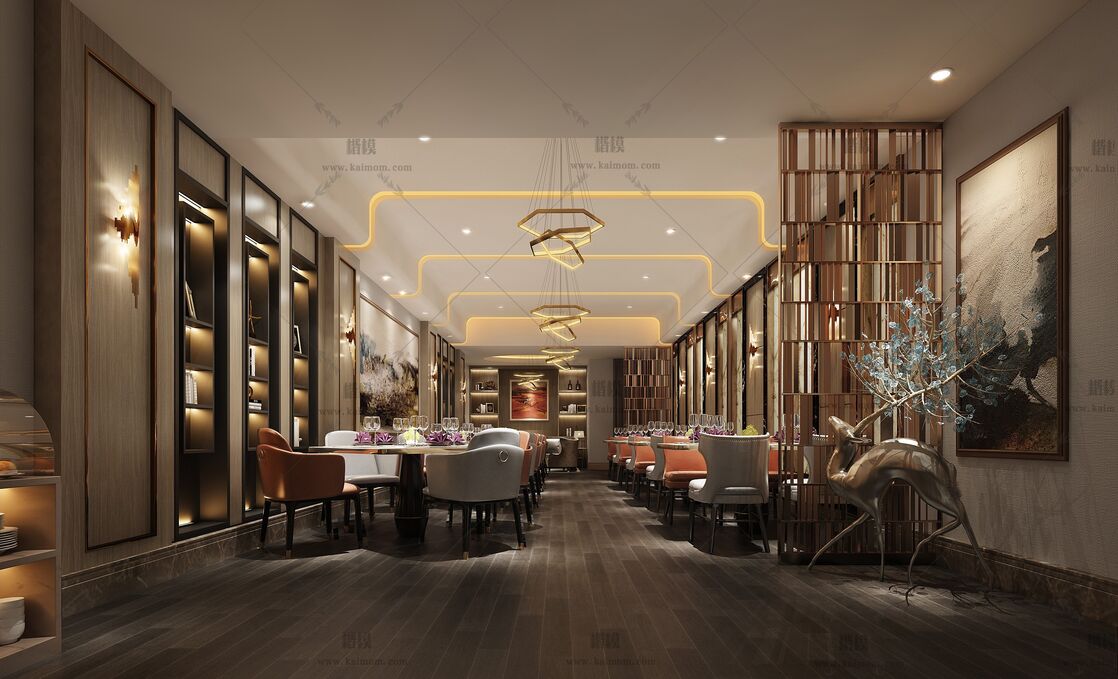 餐饮空间3D模型下载-1