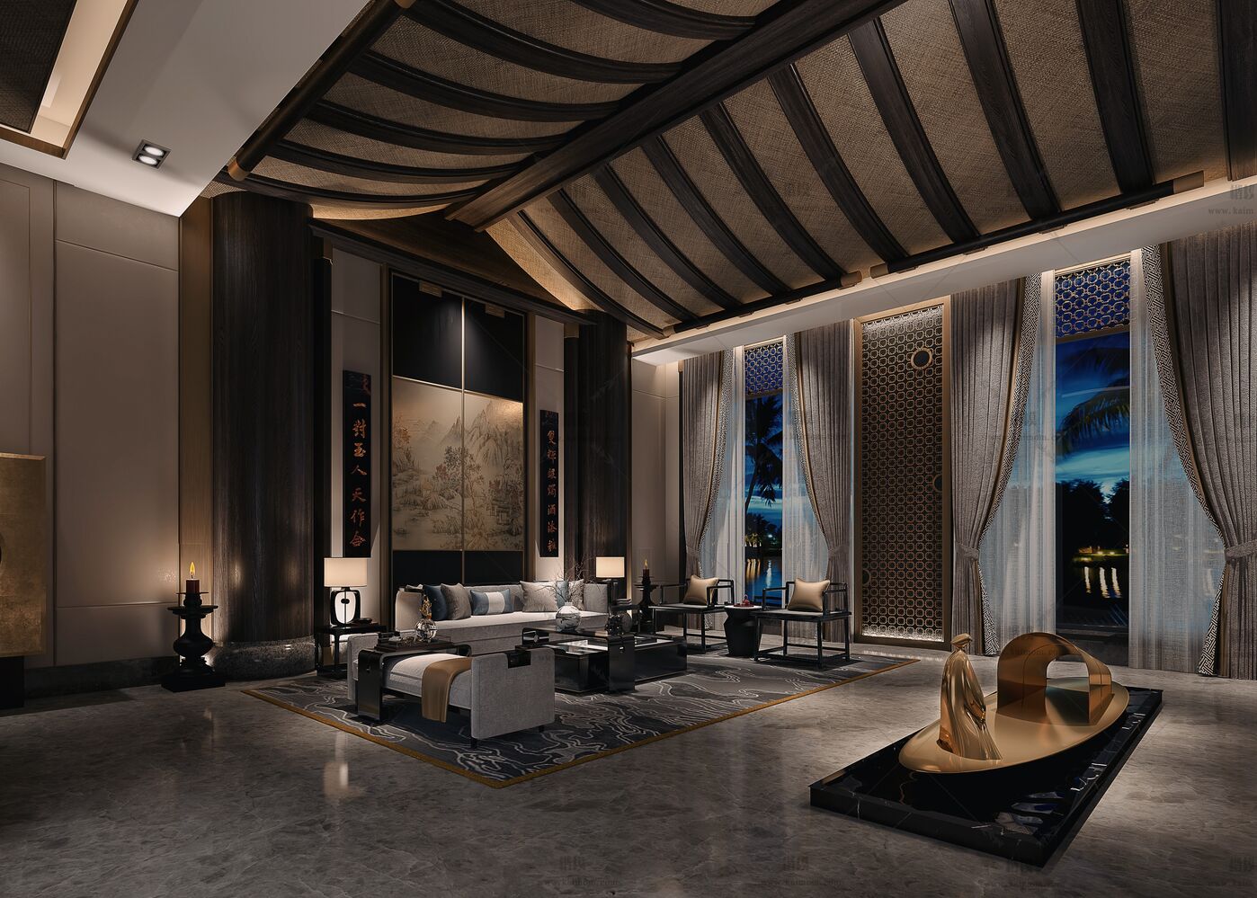 包房空间3D模型下载-3