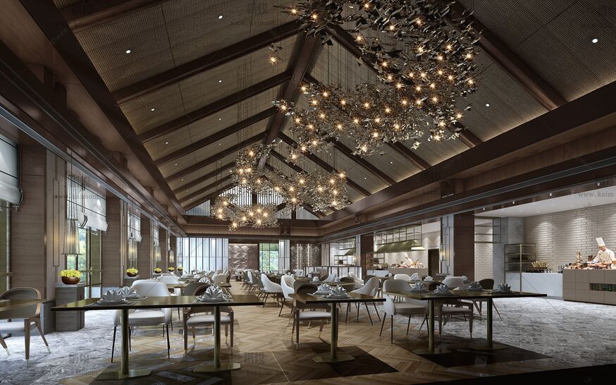 餐饮空间3D模型下载-1