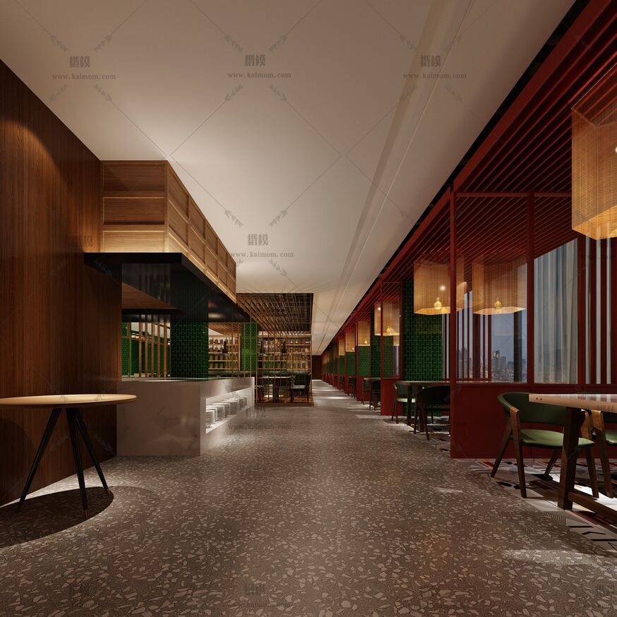 餐饮空间3D模型下载-2