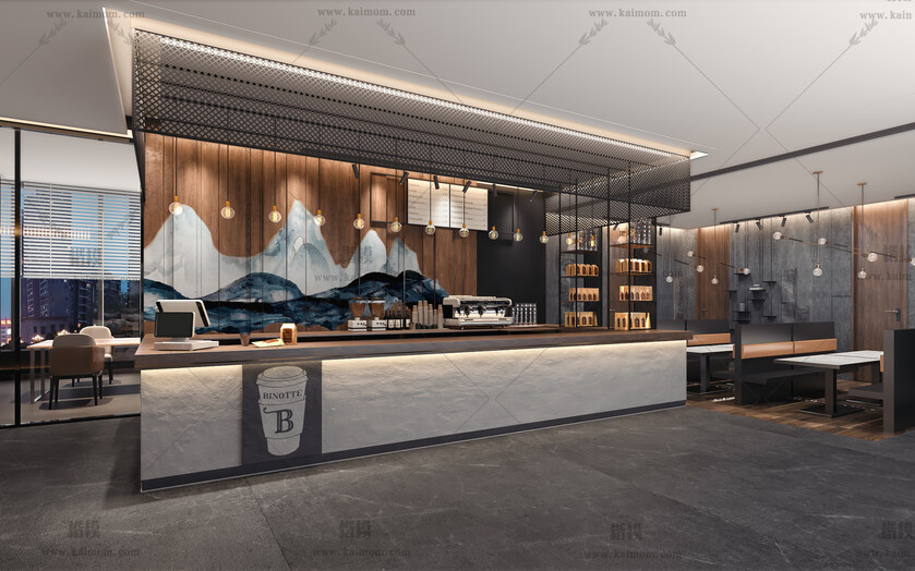 餐饮空间3D模型下载-1