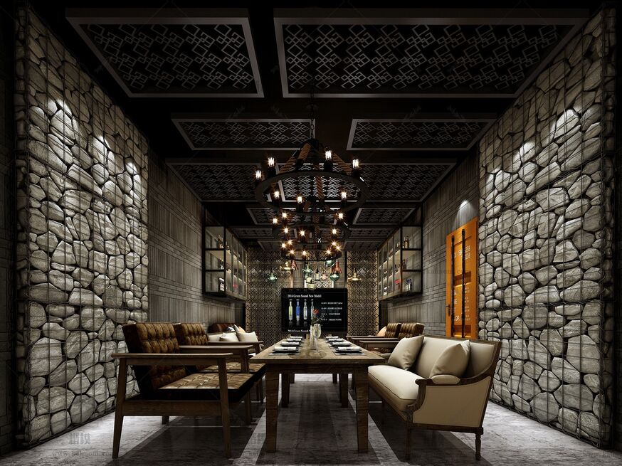 包房空间3D模型下载-1