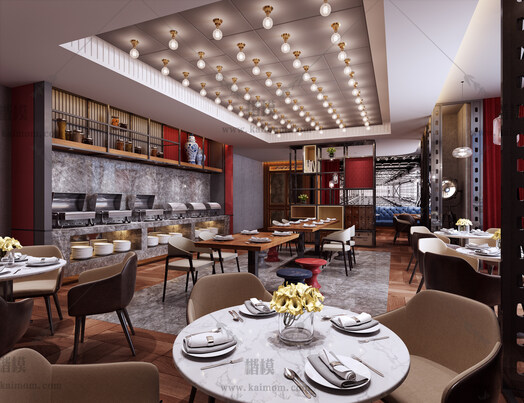 餐饮空间3D模型下载-1