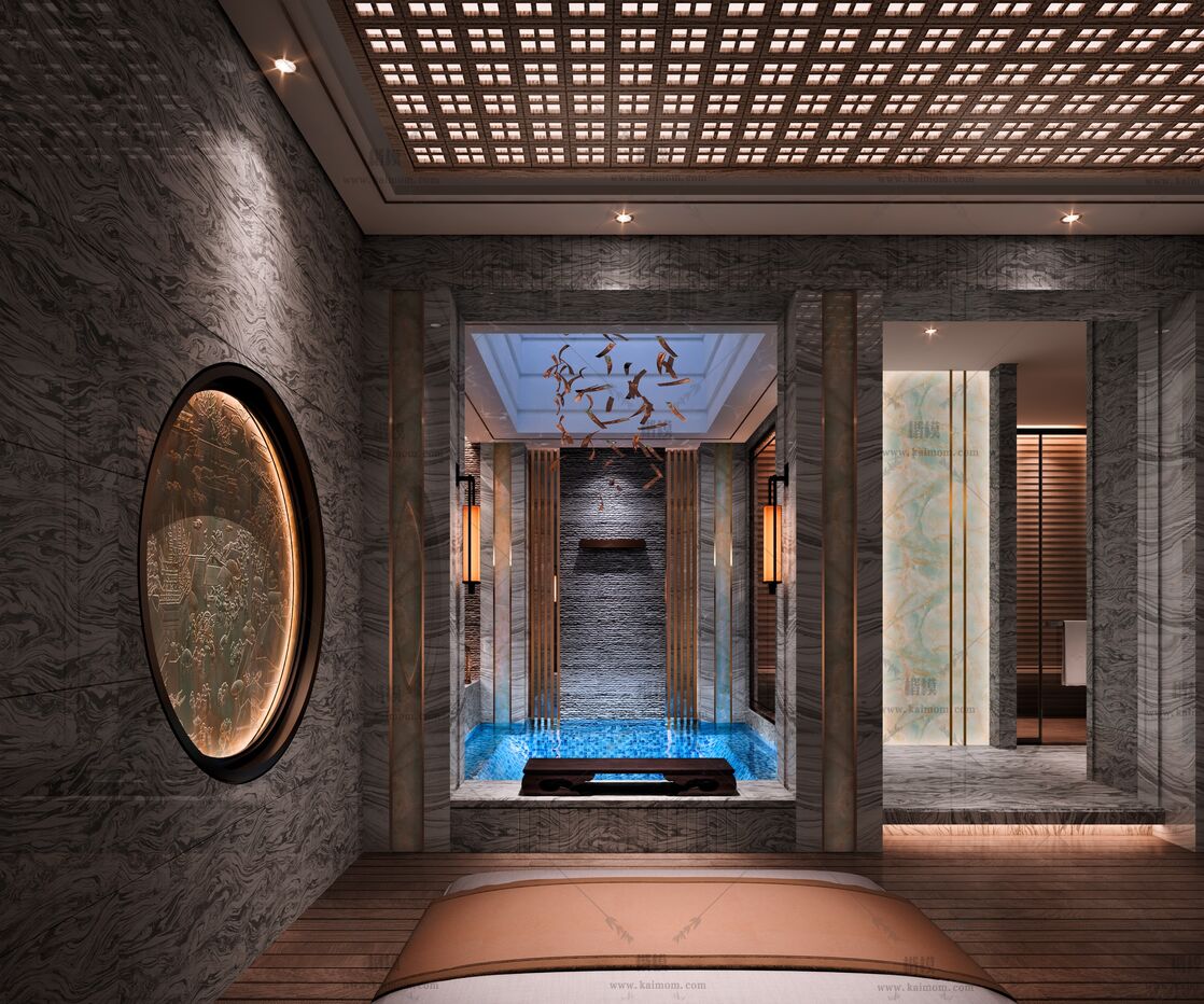 茶馆会所空间3D模型下载-1