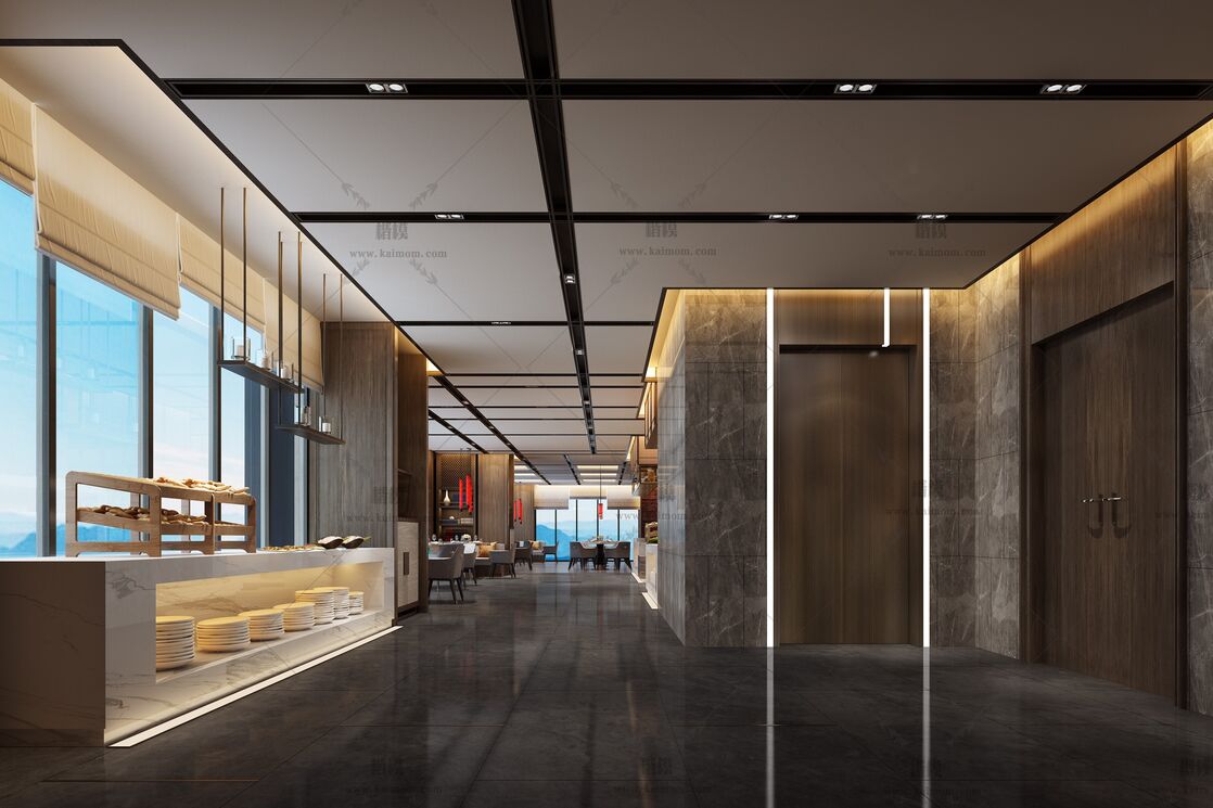 餐饮空间3D模型下载-1