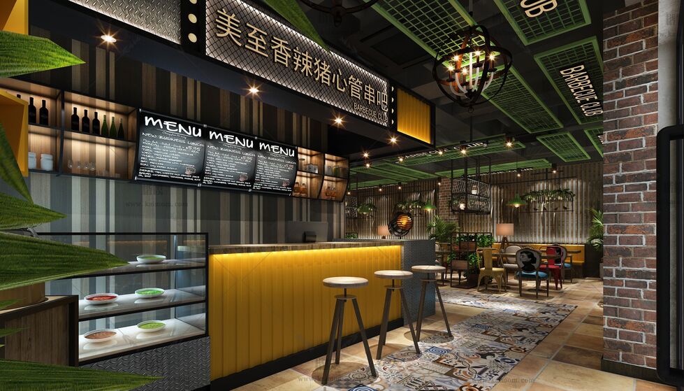 餐饮空间3D模型下载-2