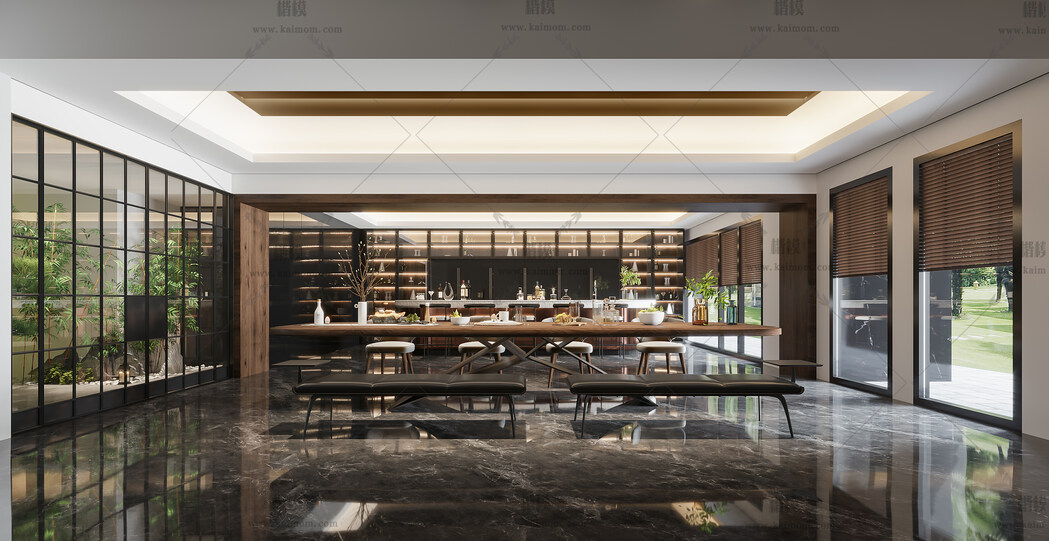 餐饮空间3D模型下载-1