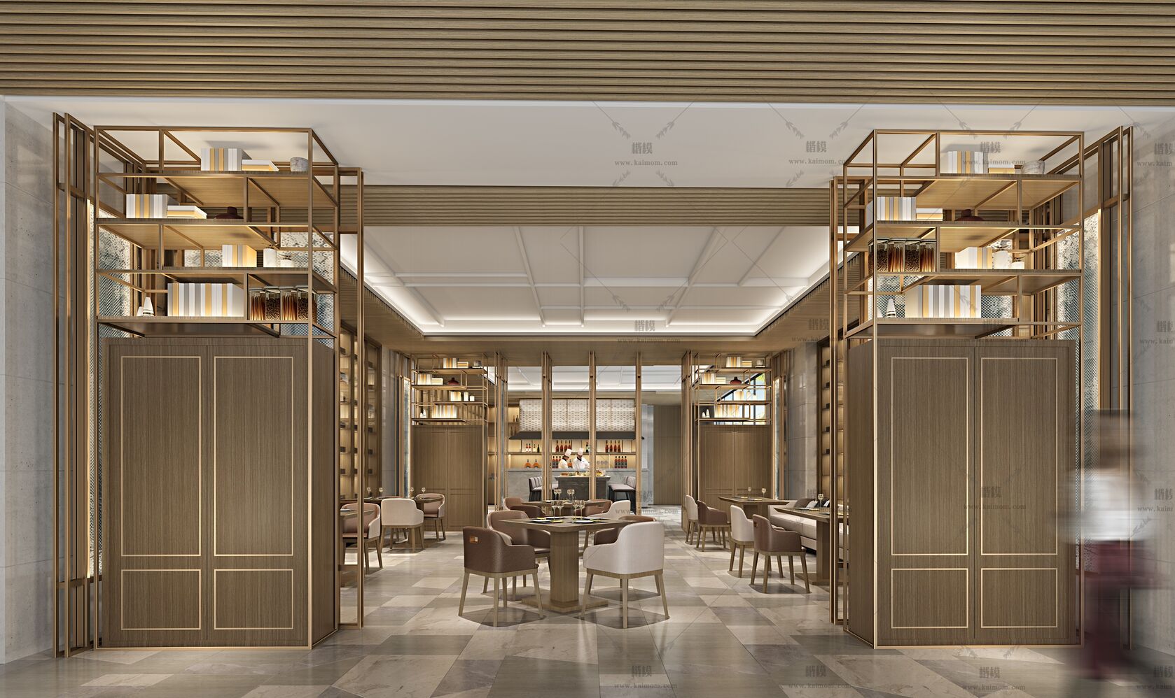 餐饮空间3D模型下载-1
