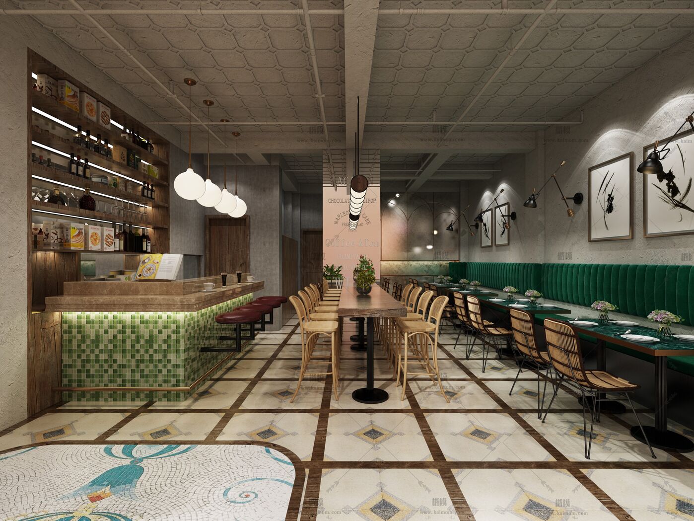 餐饮空间3D模型下载-1