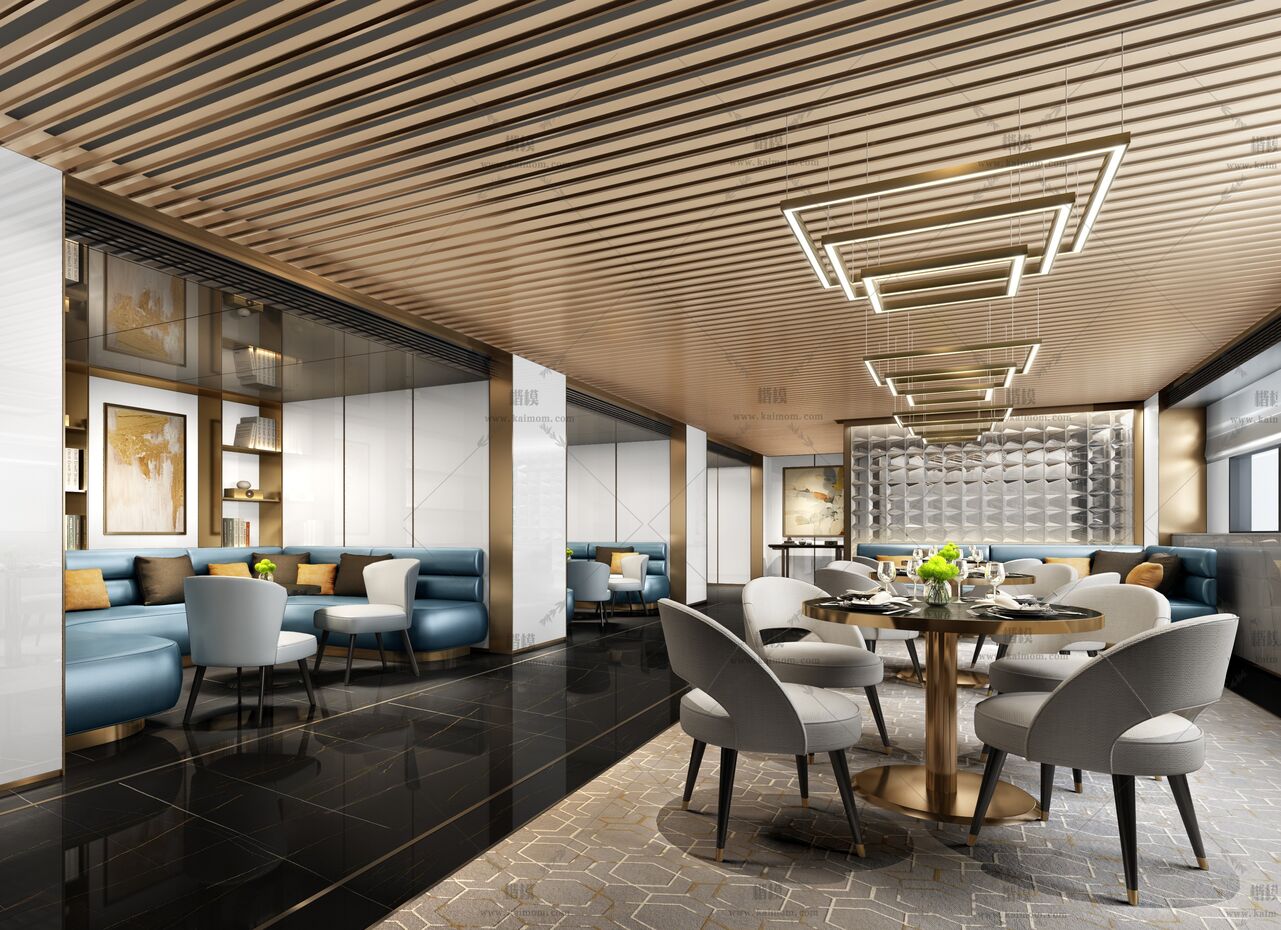 餐饮空间3D模型下载-1