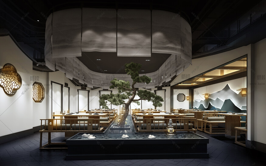 餐饮空间3D模型下载-1