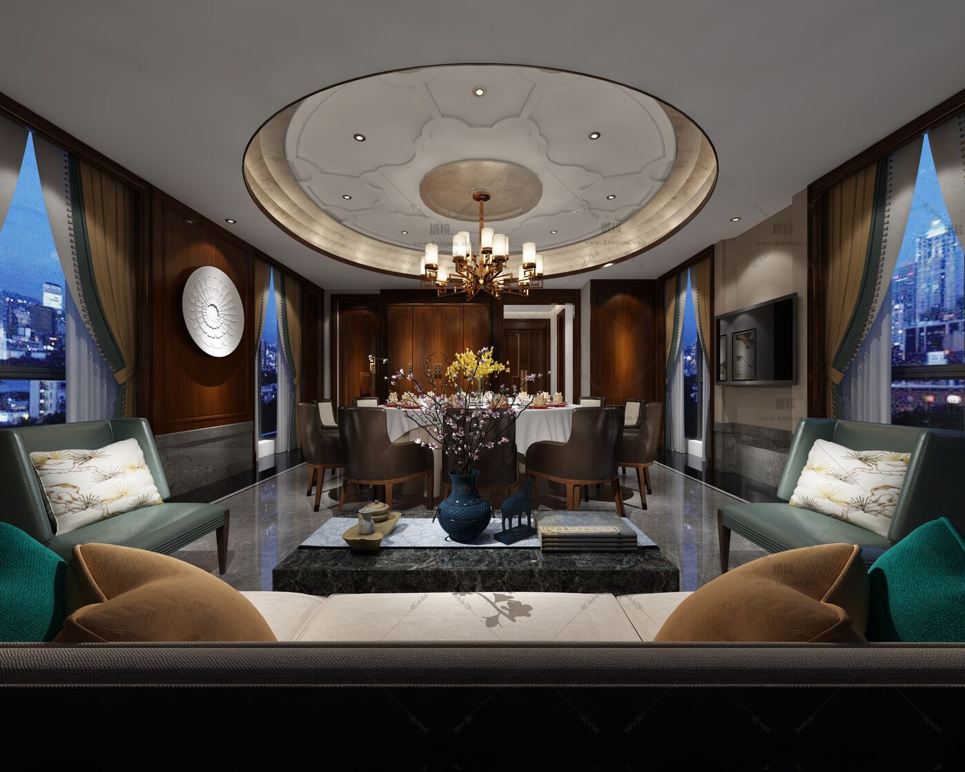 包房空间3D模型下载-1