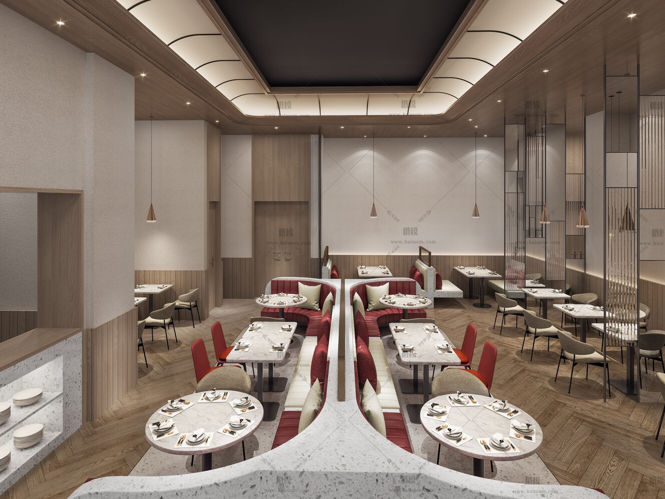餐饮空间3D模型下载-1