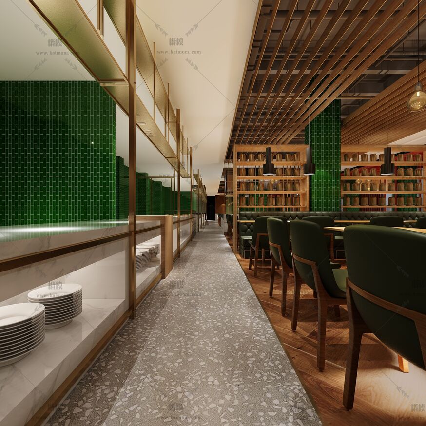 餐饮空间3D模型下载-3