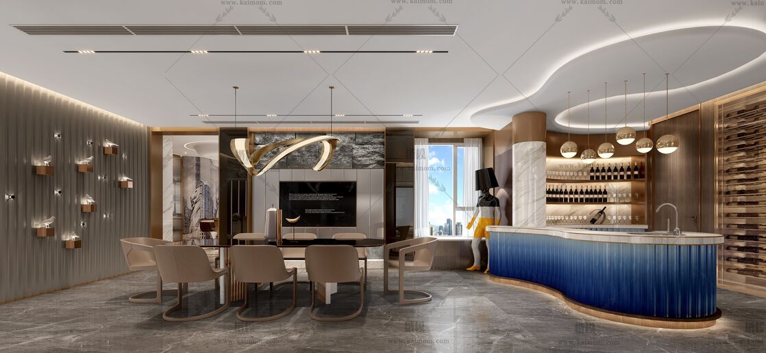 餐饮空间3D模型下载-1