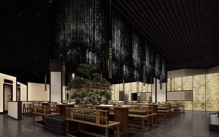 餐饮空间3D模型下载-3