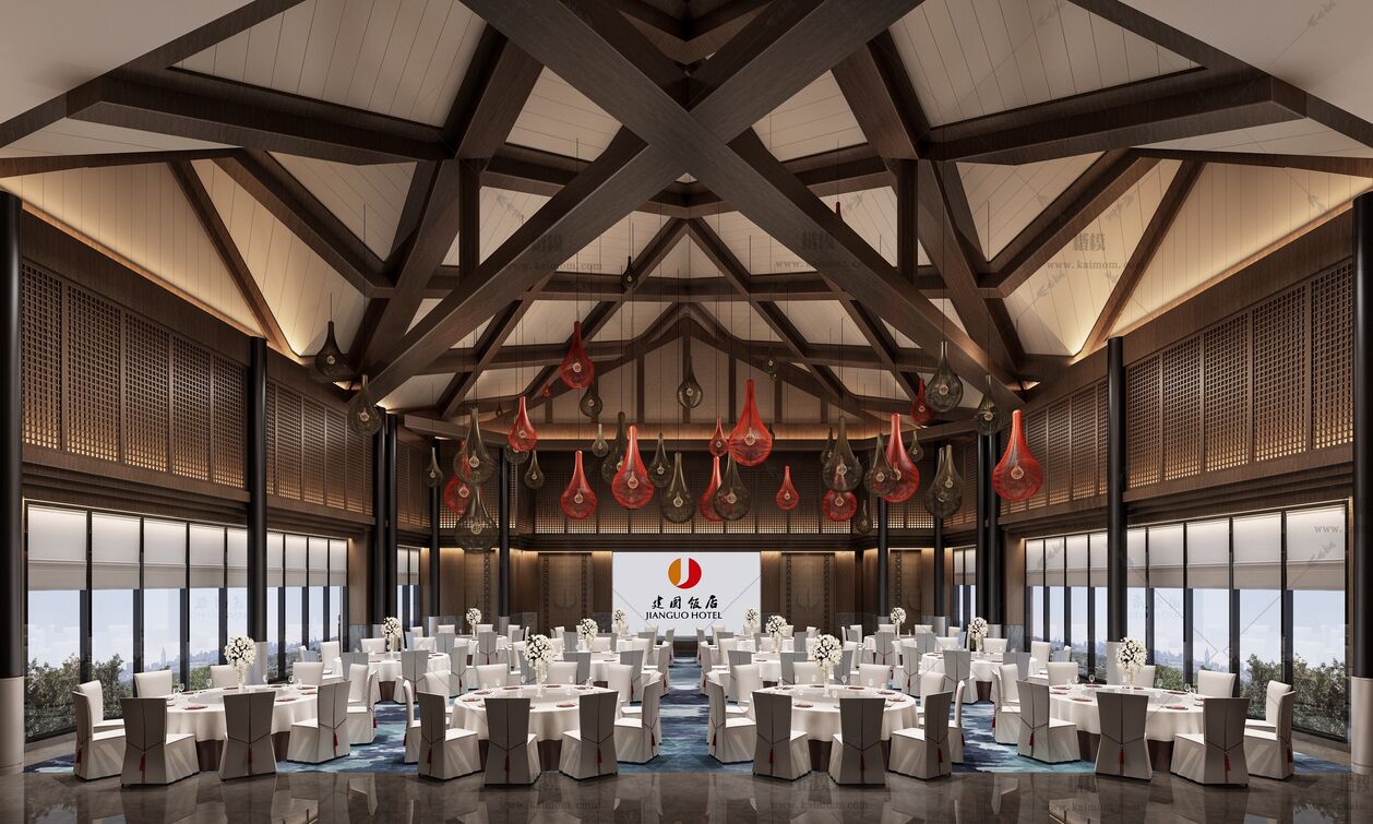 餐饮空间3D模型下载-1