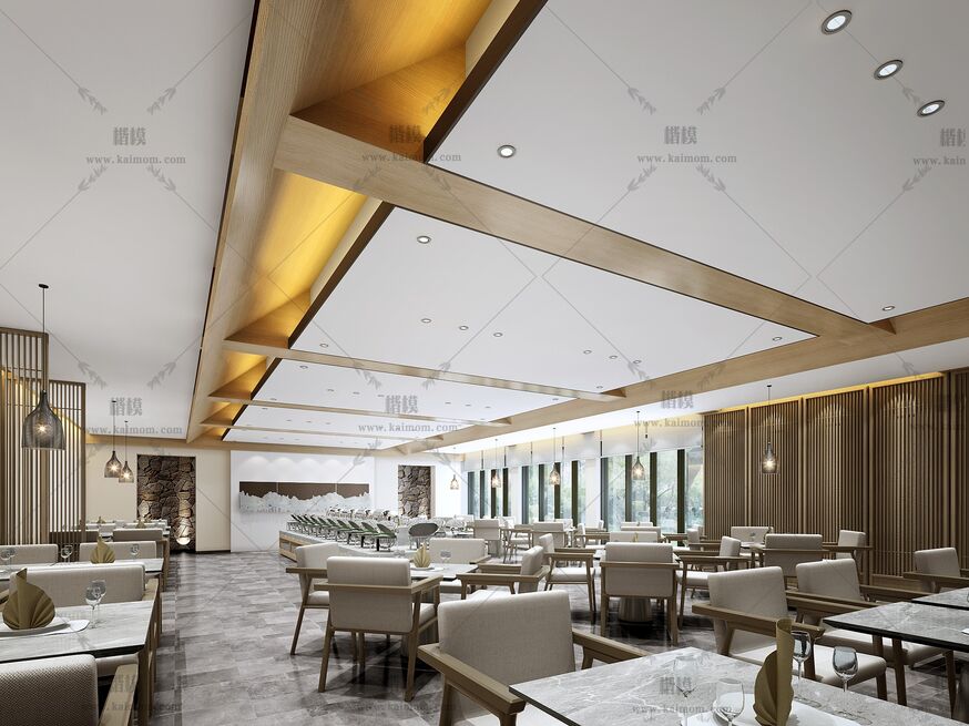 餐饮空间3D模型下载-1
