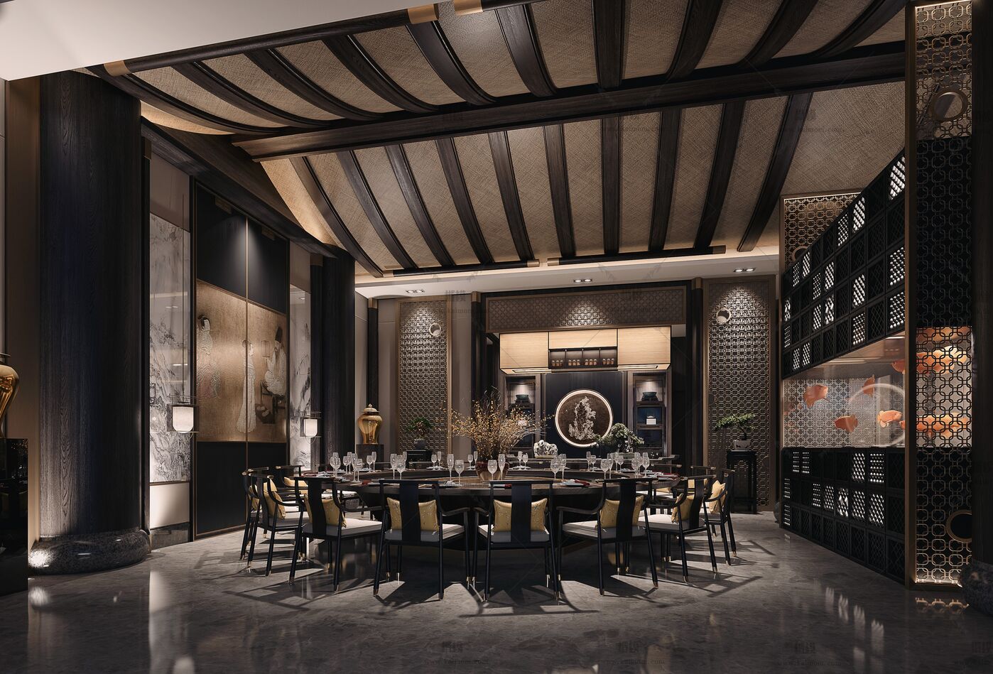 包房空间3D模型下载-2