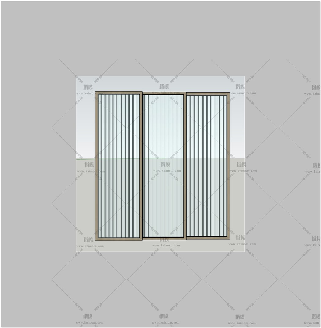 047_SU推拉门板动态组件下载-1