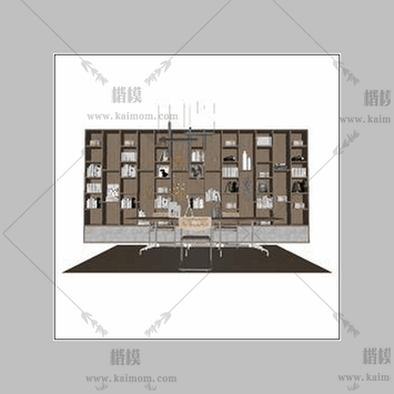 办公室组合模型下载，材质免调整-1
