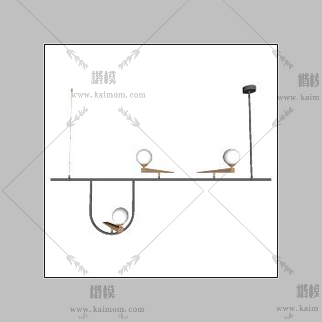 吊灯模型下载，免调整材质-1