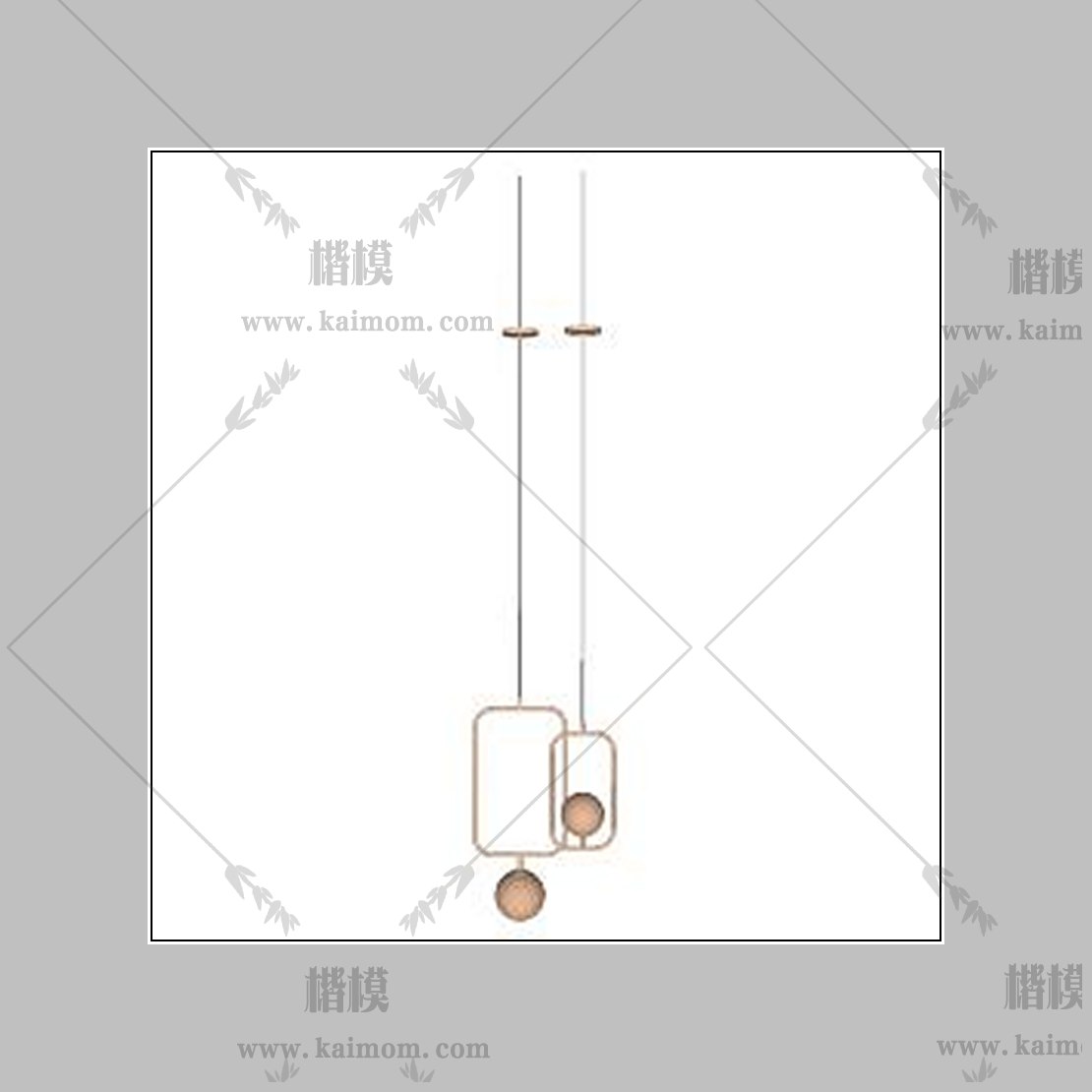 吊灯模型下载，材质免调整-1
