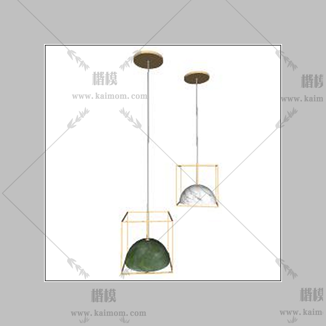 吊灯模型下载，免调整材质-1