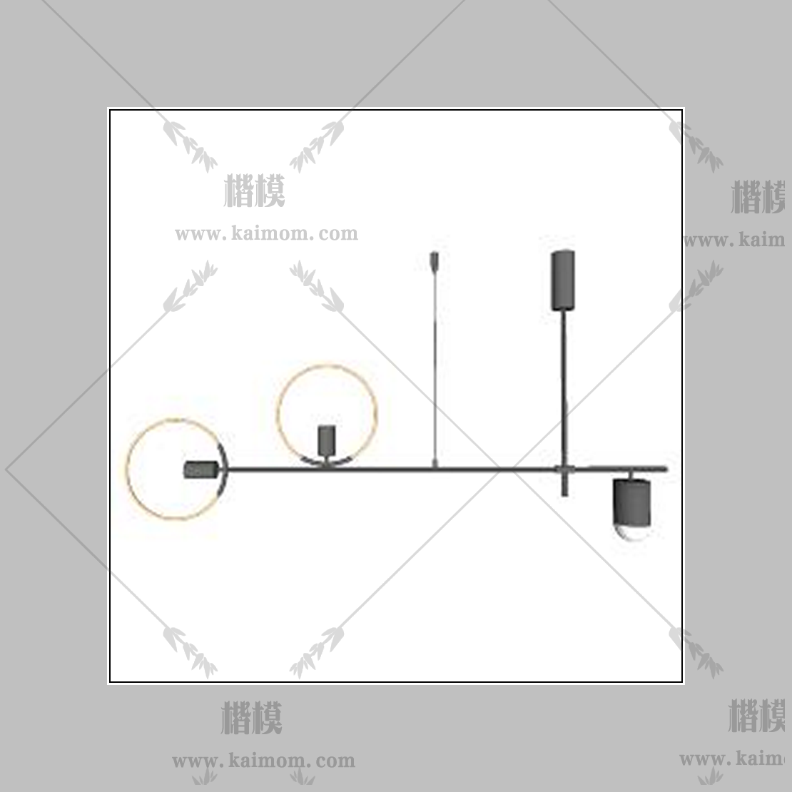 吊灯模型下载，免调整材质-1