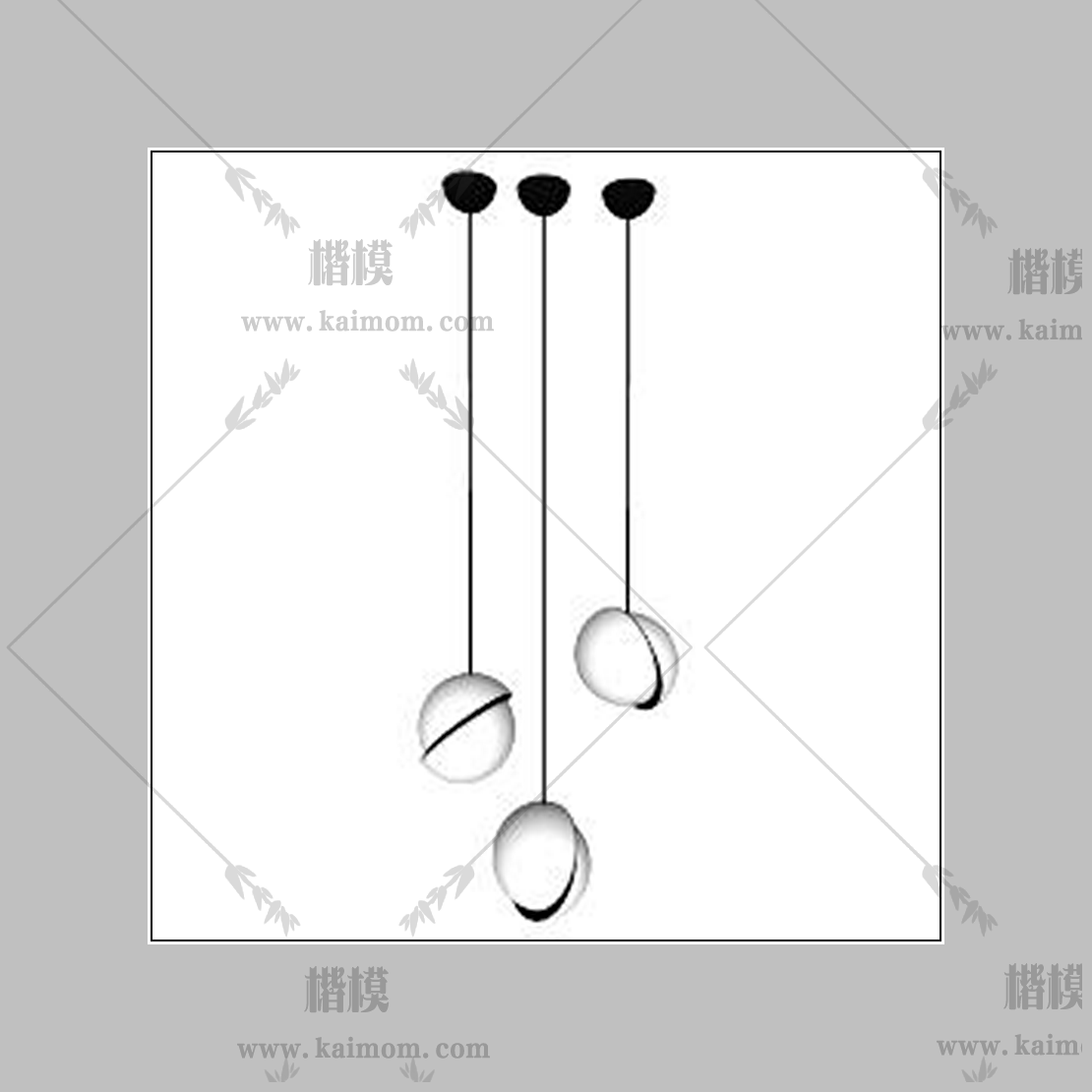 吊灯模型下载，免调整材质-1
