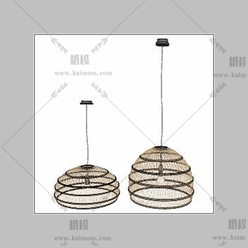 吊灯模型下载，免调整材质-1