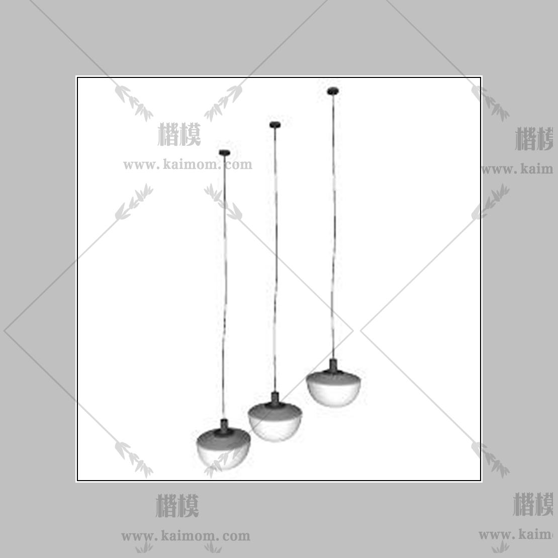 吊灯模型下载，免调整材质-1