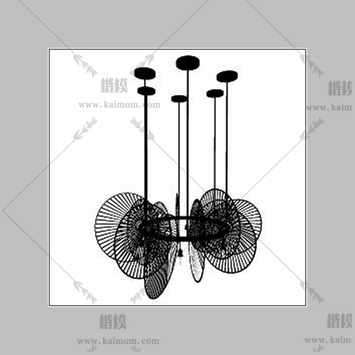 吊灯模型下载，免调整材质-1