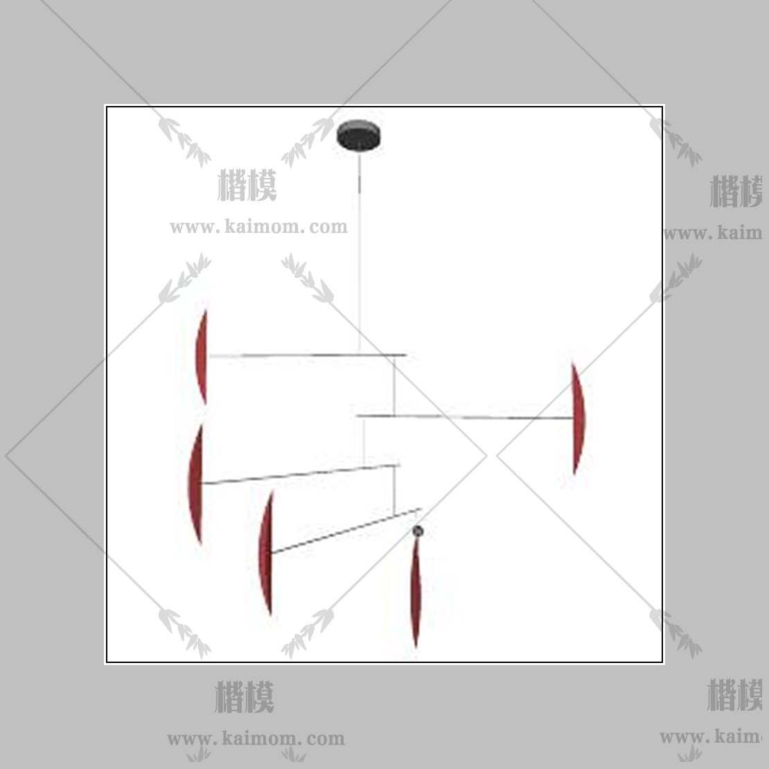 吊灯模型下载，免调整材质-1