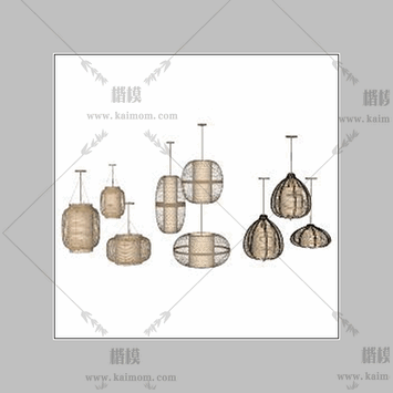 吊灯模型下载，免调整材质-1