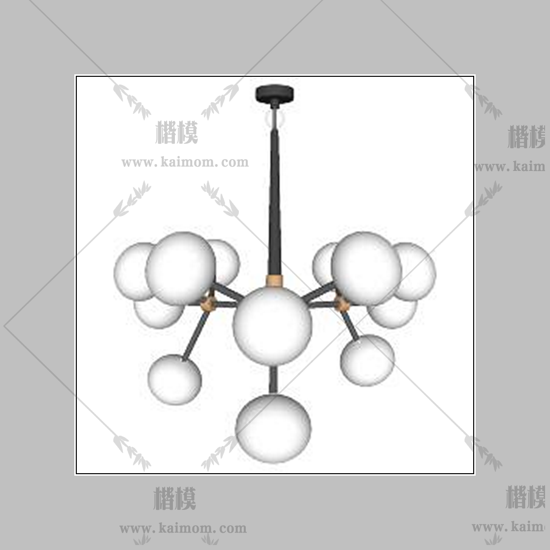 吊灯模型下载，材质免调整-1