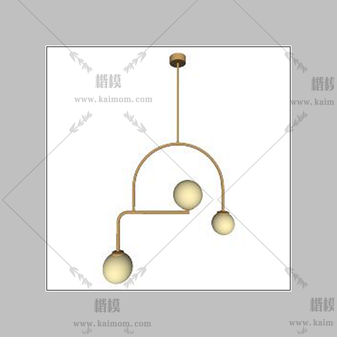 吊灯模型下载，免调整材质-1