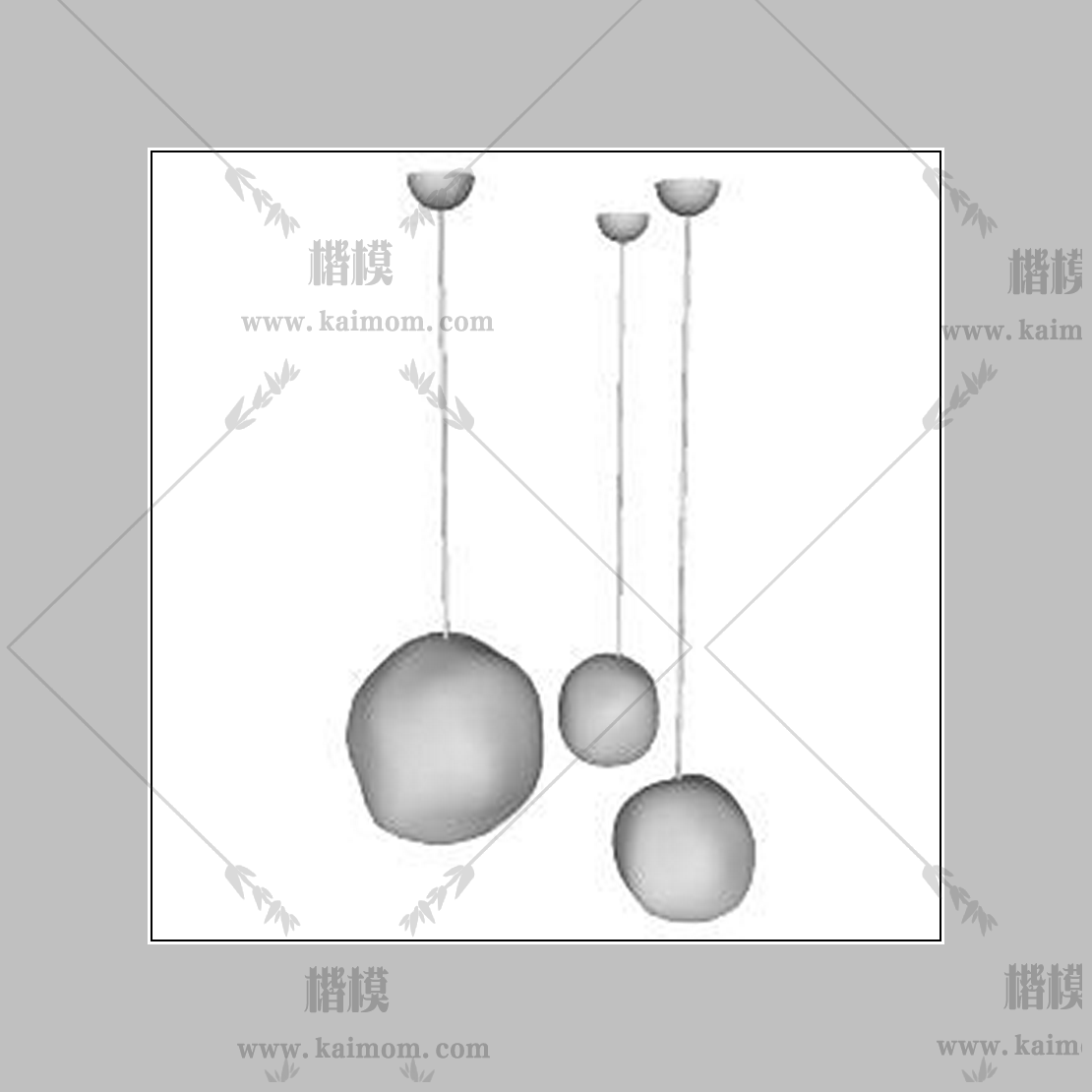 吊灯模型下载，材质免调整-1