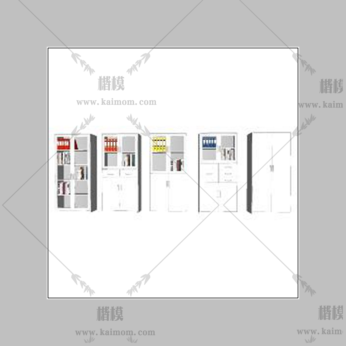 办公室组合模型下载，材质免调整-1